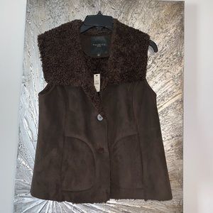 Talbots Faux Shearling Vest. Size 6P.